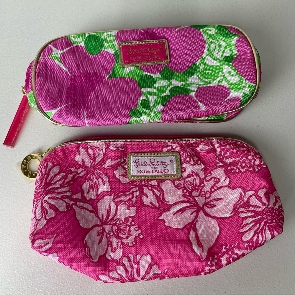 Lilly Pulitzer 2 Piece Estée Lauder Makeup Travel Cosmetic Bags